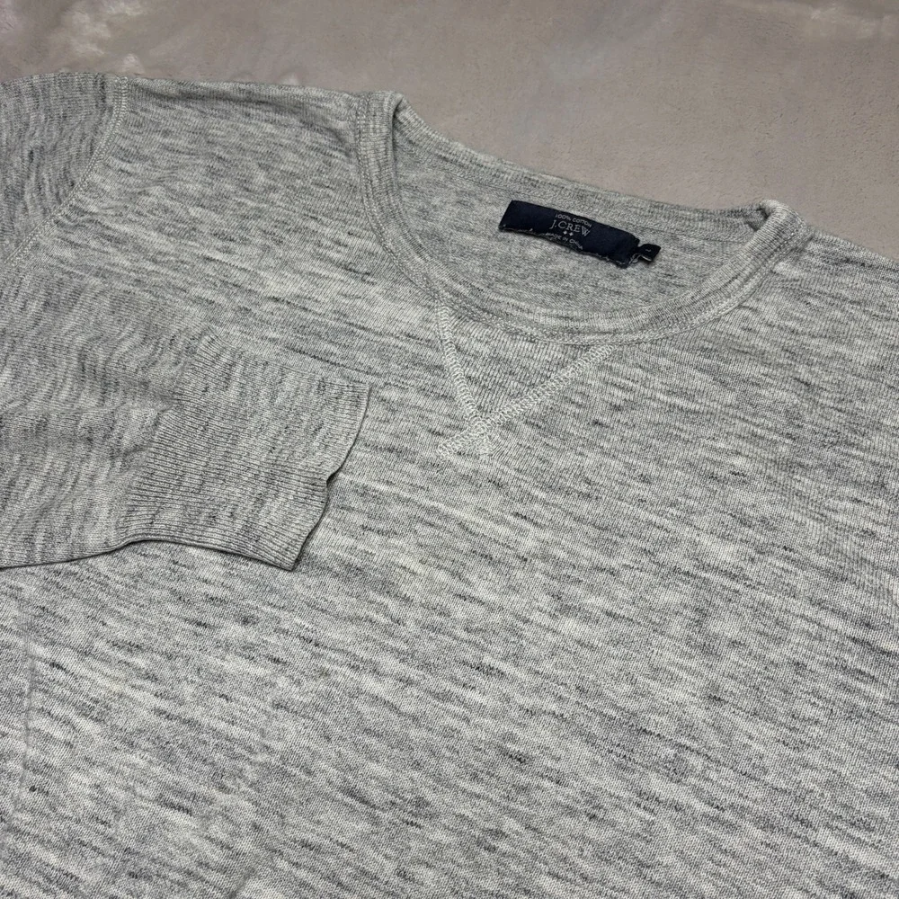 J Crew Heather Gray Crewneck Sweatshirt Mens L Cotton Pullover Preppy Minimalist